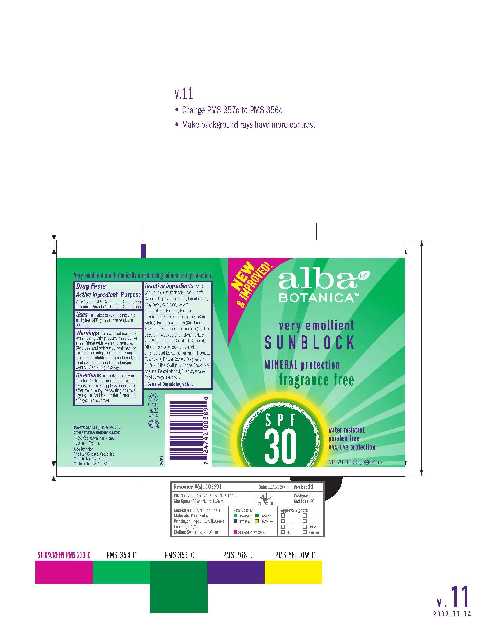 Alba Sunblock Mineral FF SPF 30